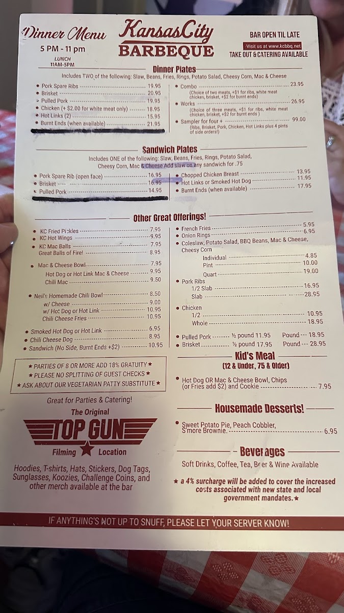 Kansas City Barbeque Menu - Image 4